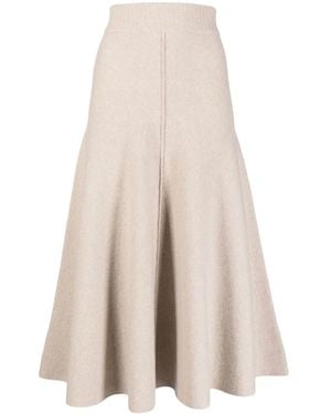 Pringle of Scotland Fine-Knit Midi Skirt - White
