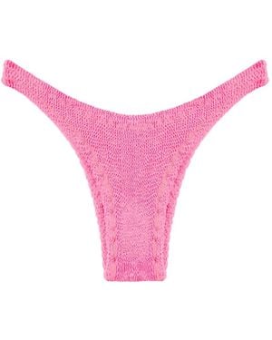 Reina Olga Ginny Crinkled Bikini Bottoms - Pink