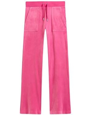 Juicy Couture Low-Rise Velour Track Trousers - Pink