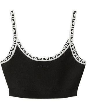 Versace Haut Crop En Jacquard - Noir