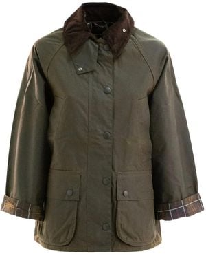 Barbour チェック コーデュロイカラージャケット - グリーン