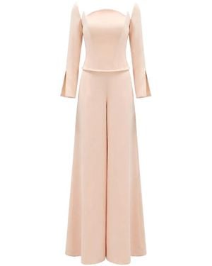 Gemy Maalouf Structured-Neckline Jumpsuit - Natural