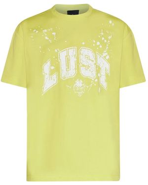 John Richmond Slogan-Print T-Shirt - Yellow