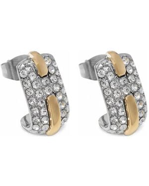 Trussardi Crystal-Embellished Hoop Earrings - White