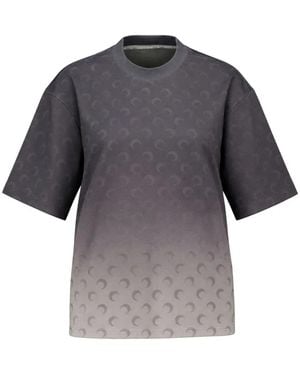 Marine Serre Faded Moon Relaxed T-Shirt - Gray