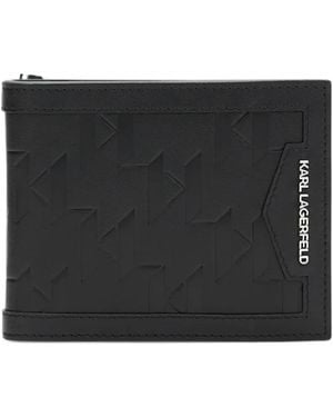 KARL LAGERFELD K/Loom Portemonnaie Aus Leder - Schwarz