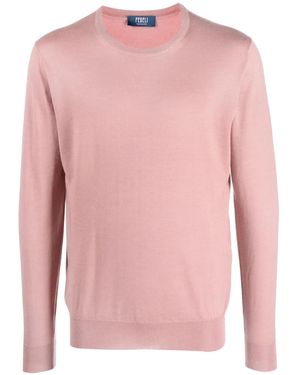 Fedeli Crew-Neck Jersey-Knit Jumper - Pink