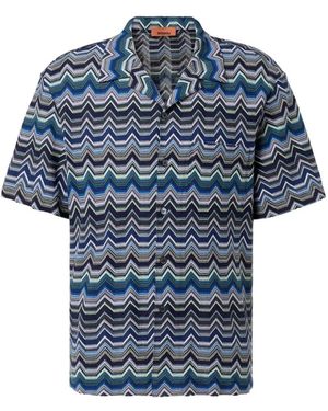 Missoni Zigzag-Knit Shirt - Blue