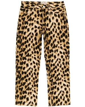 Stussy Leopard-Print Jeans - White
