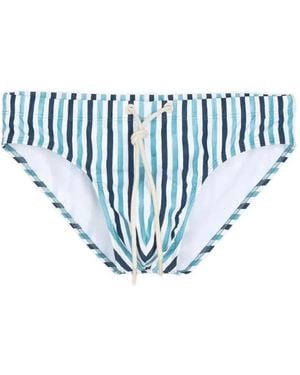 Mosso Sunwear Striped Drawstring-Fastening Swim Briefs - Blue
