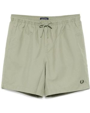 Fred Perry Costume Da Bagno Con Ricamo - Verde