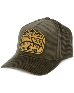 DSquared² Ribbed Embroidered-Patch Baseball Cap - Green
