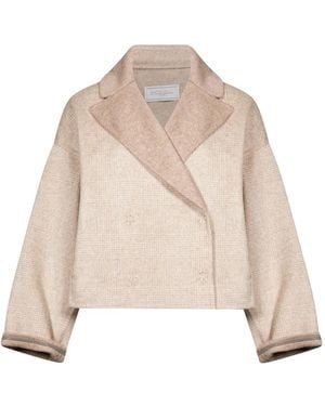 Antonelli Veste Crop À Carreaux - Natural