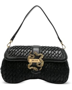 Just Cavalli Snake-Detail Shoulder Bag - Black