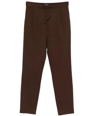 Fabiana Filippi Pleated Drawstring Straight Trousers - Brown