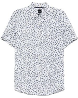 BOSS Floral-Print Shirt - White