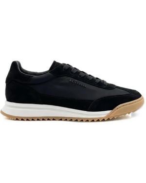 Kiton Round-Toe Leather Low-Top Trainers - Black