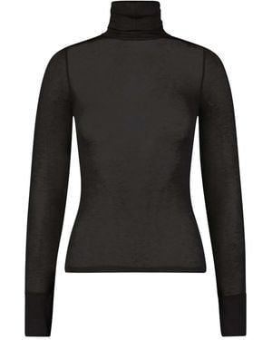 MARCELLA Eloise Sheer Longsleeve Top - Black