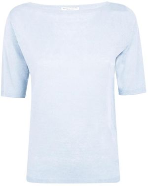 Majestic Filatures Fine-Knit Boat-Neck T-Shirt - Blue