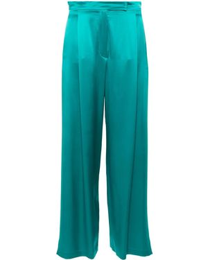 Max Mara Pantaloni di seta larga max maraforte in raso - Blu