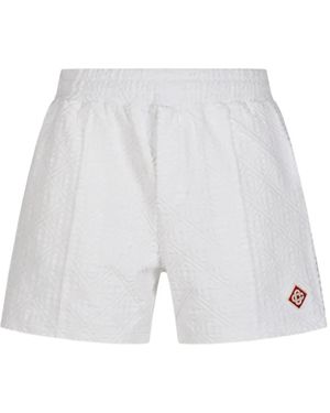 CASABLANCA Short À Monogramme En Jacquard - White
