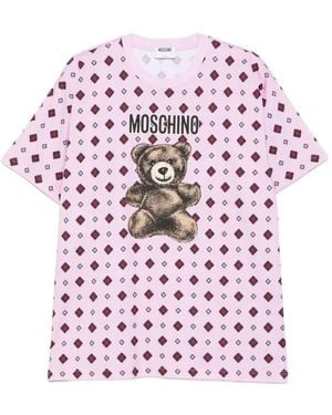 Moschino T-Shirt Teddy Bear En Coton Biologique - Pink