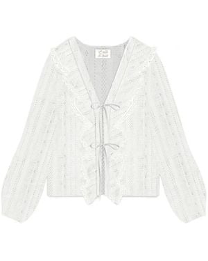 MC2 Saint Barth Lace Striped Shirt - White