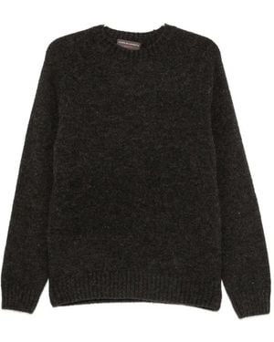 FILIPPO DE LAURENTIIS Jersey Con Ribete De Canalé Y Cuello Redondo - Negro