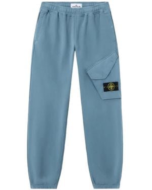 Stone Island 6200004 Tejido Polar De Algodón Orgánico Perchado - Azul