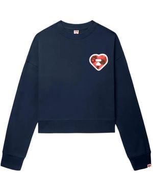 A Bathing Ape Heart Appliqué Top - Blue