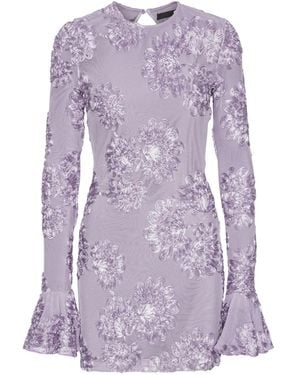 ROTATE BIRGER CHRISTENSEN Vestido de malla con motivo floral - Morado