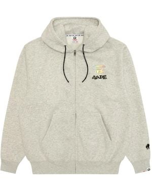 Aape By A Bathing Ape Logo-Print Zip-Up Hoodie - White