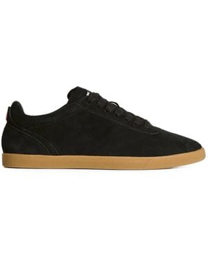 Kiton Goatskin Suede Trainers - Black