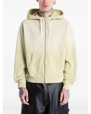 Brain Dead Padded-Elbow Zip-Up Hoodie - Natural