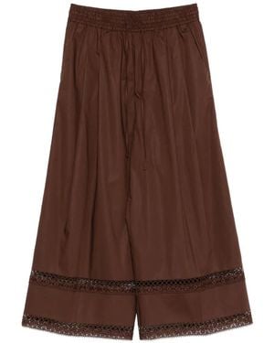 Twinset Lace Trim Trousers - Brown