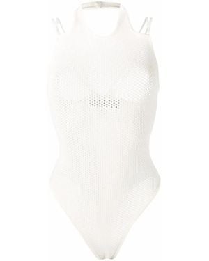 ANDREADAMO Costume Intero Con Inserti A Rete - Bianco