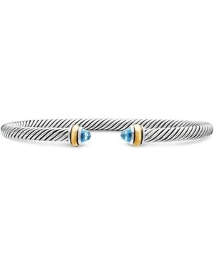David Yurman 18Kt And Sterling Classic Topaz Cable Bracelet (4Mm) - White