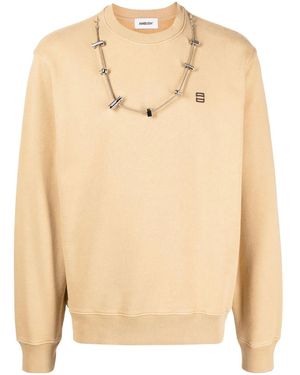 Ambush Stopper-Detail Cotton Sweatshirt - Natural