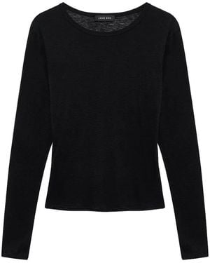Anine Bing Sylvie Long Sleeve Tee - Black