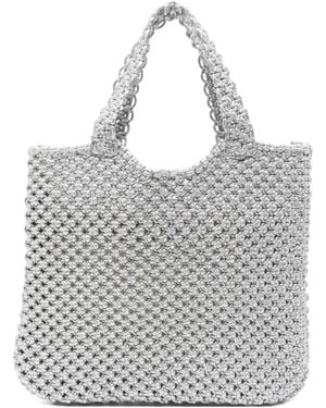 Tela Bolso De Hombro Con Asa Superior - Gris