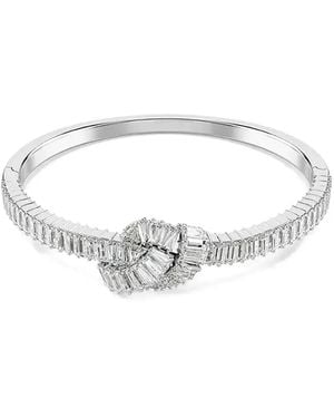Swarovski Matrix Baguette-Cut Knot Bracelet - White