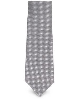 Tom Ford Geometric-Pattern Tie - Grey
