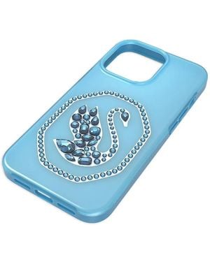 Swarovski スワン クリスタル スマホケース - ブルー