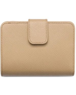 Prada Textured Zip-Around Wallet - Natural