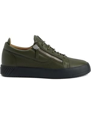 Giuseppe Zanotti Frankie Zip-Detail Leather Trainers - Green