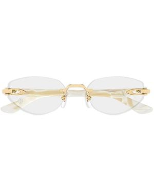 Cartier Geometric-Frame Glasses - White