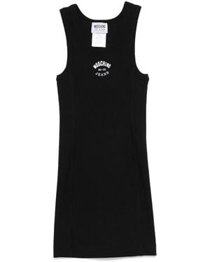Moschino Mini-Jurk Met Logoprint - Zwart