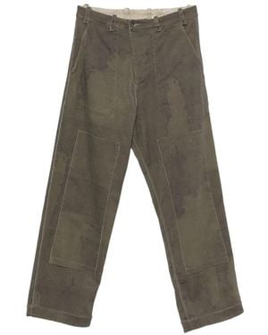 Masnada Paneled Distressed-Effect Pants - Gray