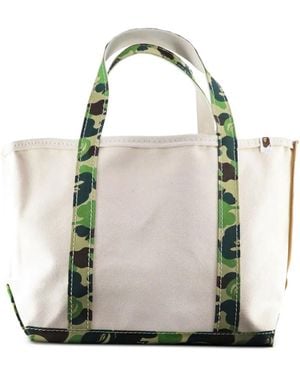 SAINT Mxxxxxx Borsa Tote Con Stampa Camouflage X Bape - Bianco