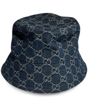 Gucci Gg Cotton Denim Bucket Hat - Blue
